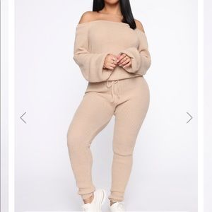 Fashionova Sweater Set in Beige